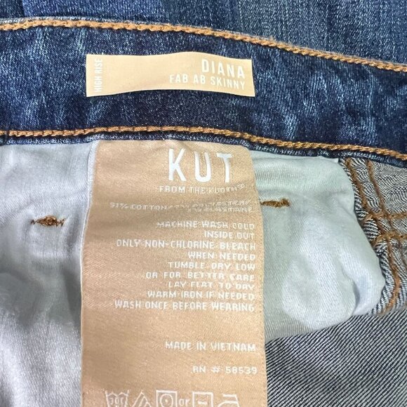 Kut From The Kloth Diana Fab Ab Skinny High Rise Jeans Size 16 Blue - Picture 7 of 9